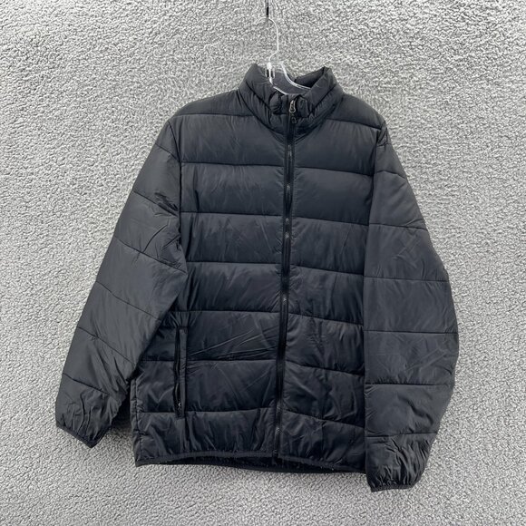 Swiss+Tech Other - Swiss Tech Puffer Jacket Mens Medium Packable Full Zip Black Hiking Outdoors Cam